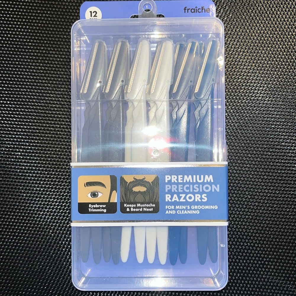 12 Pack Trim Mens Touch Up Razors Slim Edge Define Shaving Blades eyebrows neck